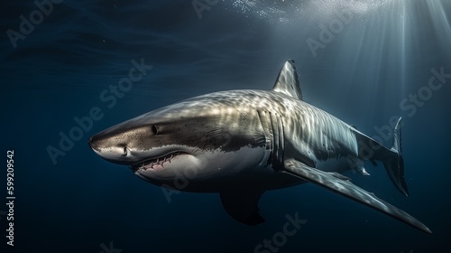 Stunning Gray Shark Encounter  AI Generated Generative AI