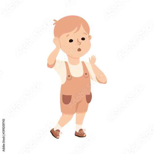 Bullied Boy Suffering from Mockery and Sneer Vector Illustration