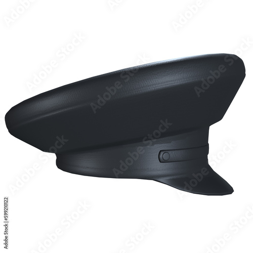 military cap isolated on transparent background
