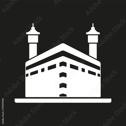 Holy place of Islam - Kaaba. Abstract Isolated vector illustration