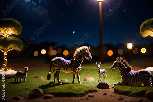 Illustration of zebra in African safari 