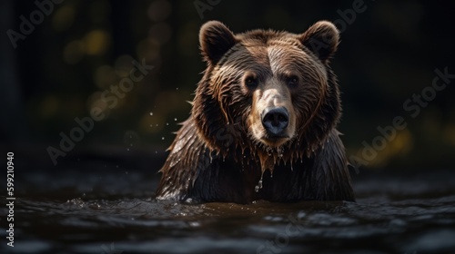 Captivating Wild Bear Encounter - AI Generated Generative AI © ArquitecAi