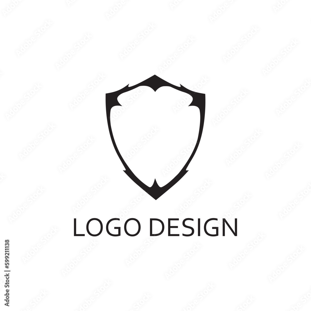 simple black shield plain for logo company design