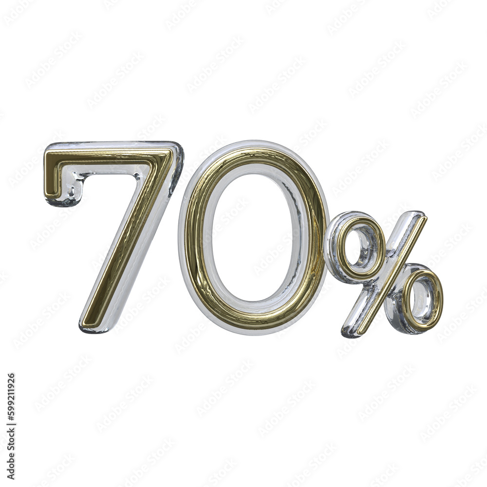 70 percent 3D number transparent background 70 percent 3D number transparent background