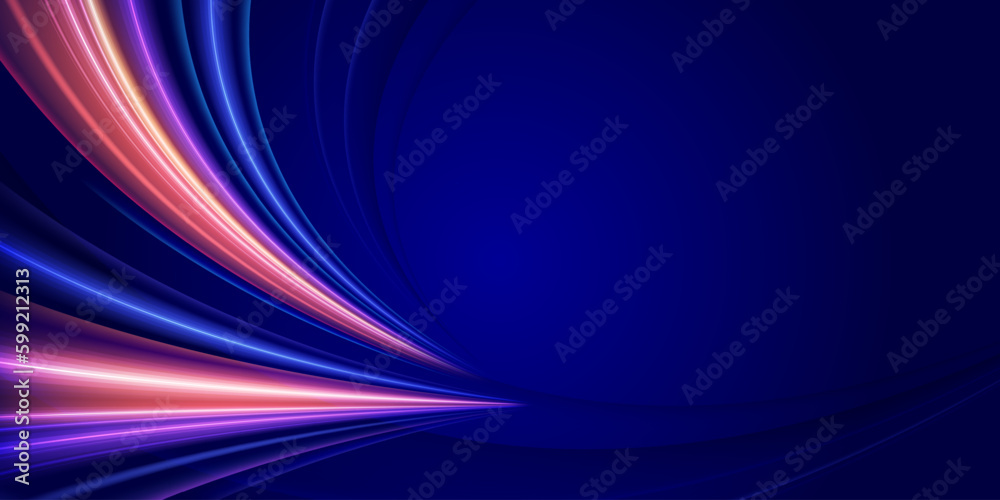 Modern abstract high-speed movement effect on blue background. Dynamic curve light trails. Velocity pattern for banner design. Vector eps10. Modern abstract high-speed movement effect on blue background. Dynamic curve light trails. Velocity pattern for banner design. Vector eps10.