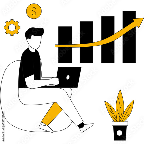 Financial Statistics Illustration which can easily edit or modify
