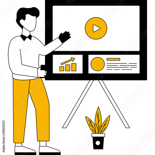 Business presentation Illustration which can easily edit or modify
