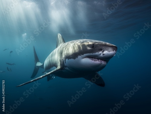 Stunning Gray Shark Encounter, AI Generated Generative AI © ArquitecAi