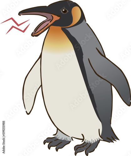怒るキングペンギン