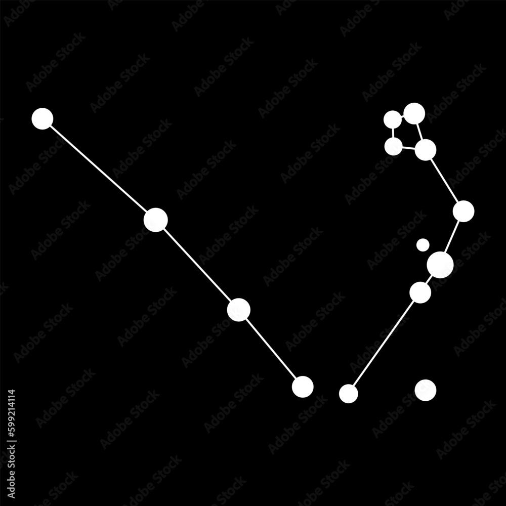 Serpens constellation map. Vector illustration. Serpens constellation map. Vector illustration.