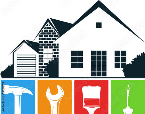 House silhouette and tool for repair and construction