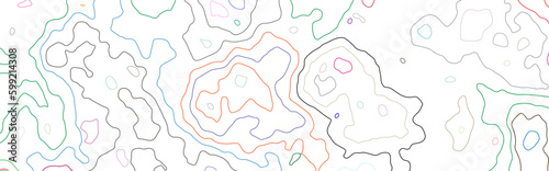 Topographic map background concept. Vector abstract illustration. Geography concept. The stylized height of the topographic map contour in colorful lines	
