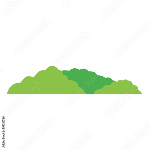 silhouette vector green bush icon, flat design