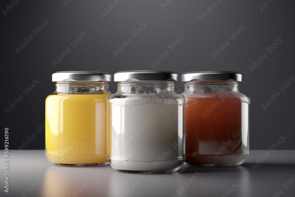 mockup glass bottles with sauces, generativ ai mockup glass bottles with sauces, generativ ai