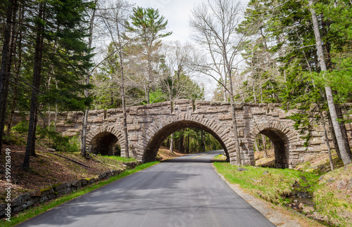 Carriage Roads and Bridge at Acadia National Park © Zack Frank