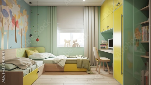 picture of a beautiful colorful children s room  elegant  cozy style