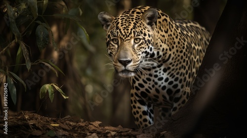 Incredible Jaguar in Natural Habitat AI Generated Generative AI