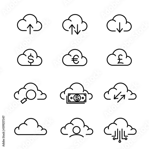 business and finance cloud service icons