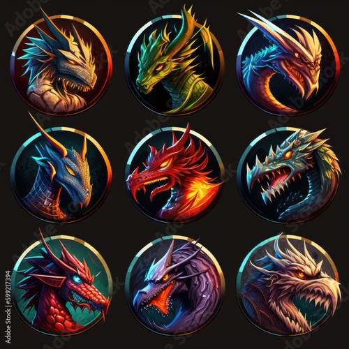 creature dragon character avatar ai generated