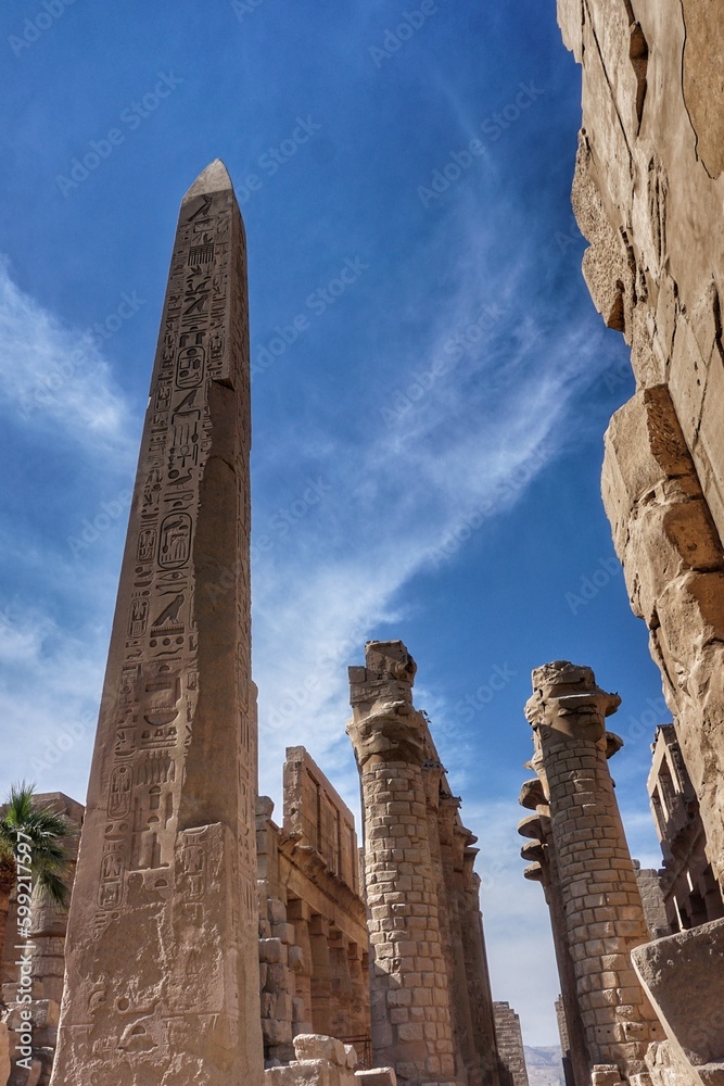 Obelisk in Karnak temple in Luxor city Egypt