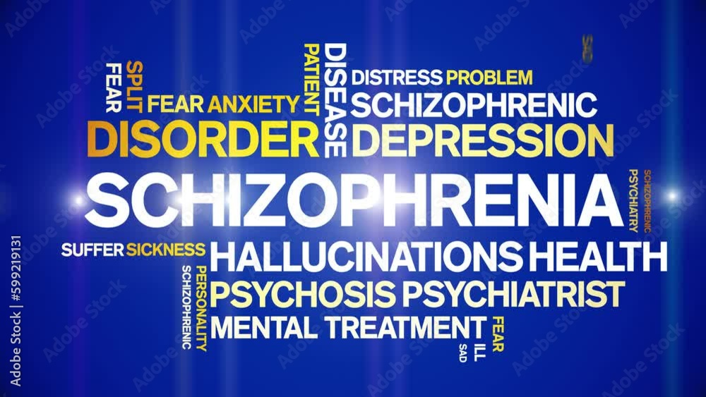 Random Shizophren Text Schizophrenia animated tag word cloud;text design animation kinetic ...