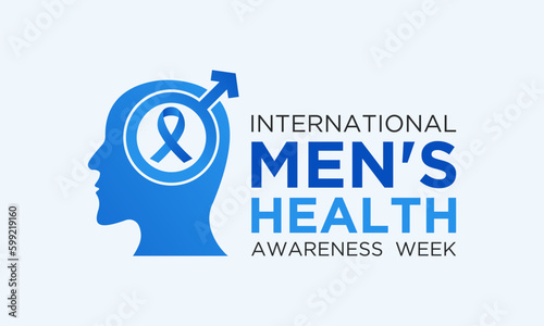 International men's health awareness week is celebrated every year around the world in the middle of june. Men's health week vector template for banner, greeting card, poster with background.