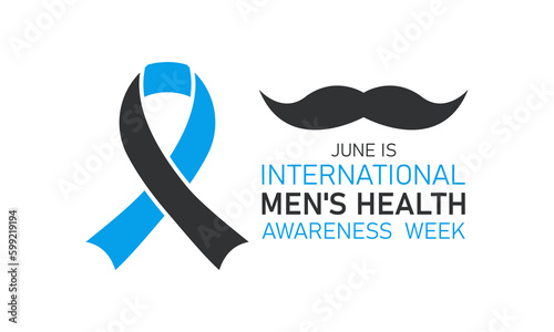 International men's health awareness week is celebrated every year around the world in the middle of june. Men's health week vector template for banner, greeting card, poster with background.