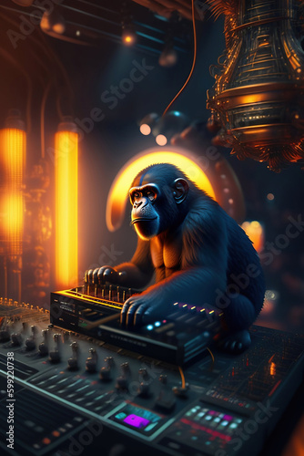 Get Your Party Started with DJ Jookie Monkey made with Generative AI © theo