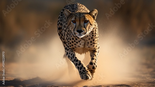 Stunning Cheetah in Motion: Wildlife Beauty - AI Generated Generative AI © ArquitecAi