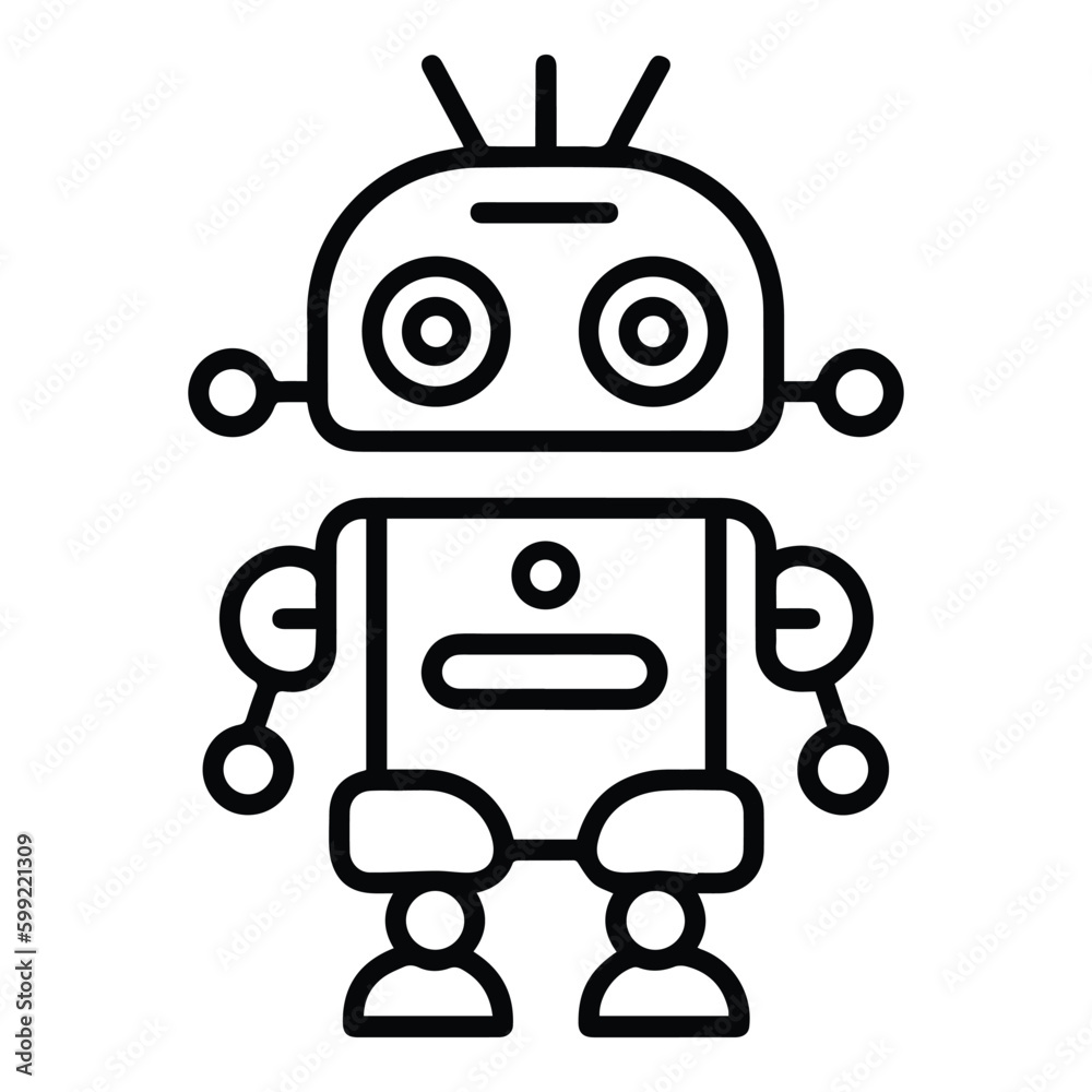 Robot Flat Icon Isolated On White Background Robot Flat Icon Isolated On White Background