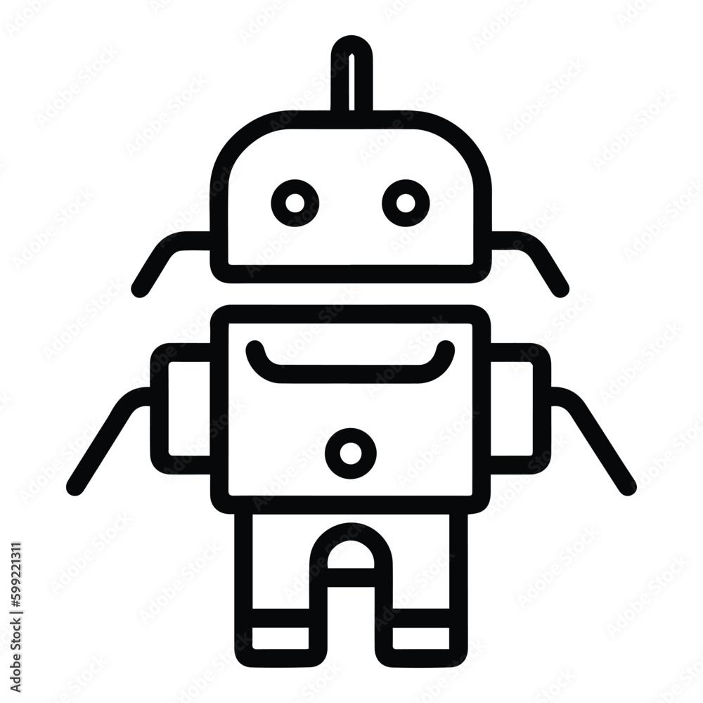 Robot Flat Icon Isolated On White Background Robot Flat Icon Isolated On White Background