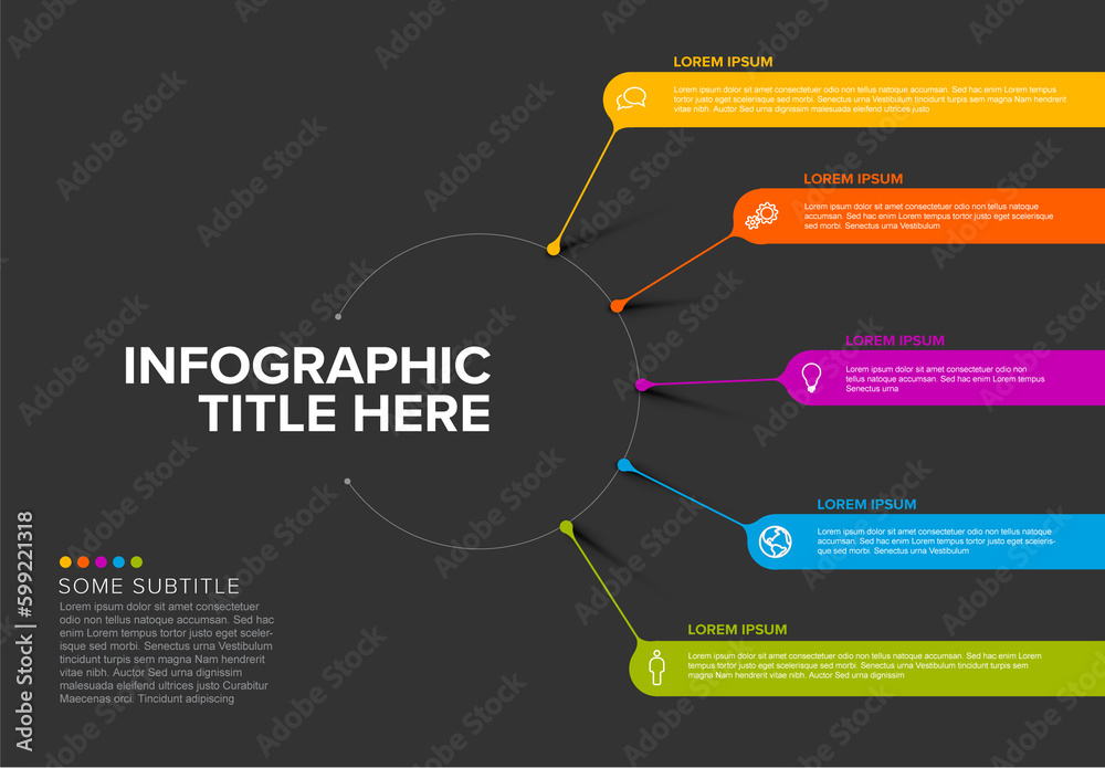 Vector dark multipurpose Infographic template made from lines, stripes ...