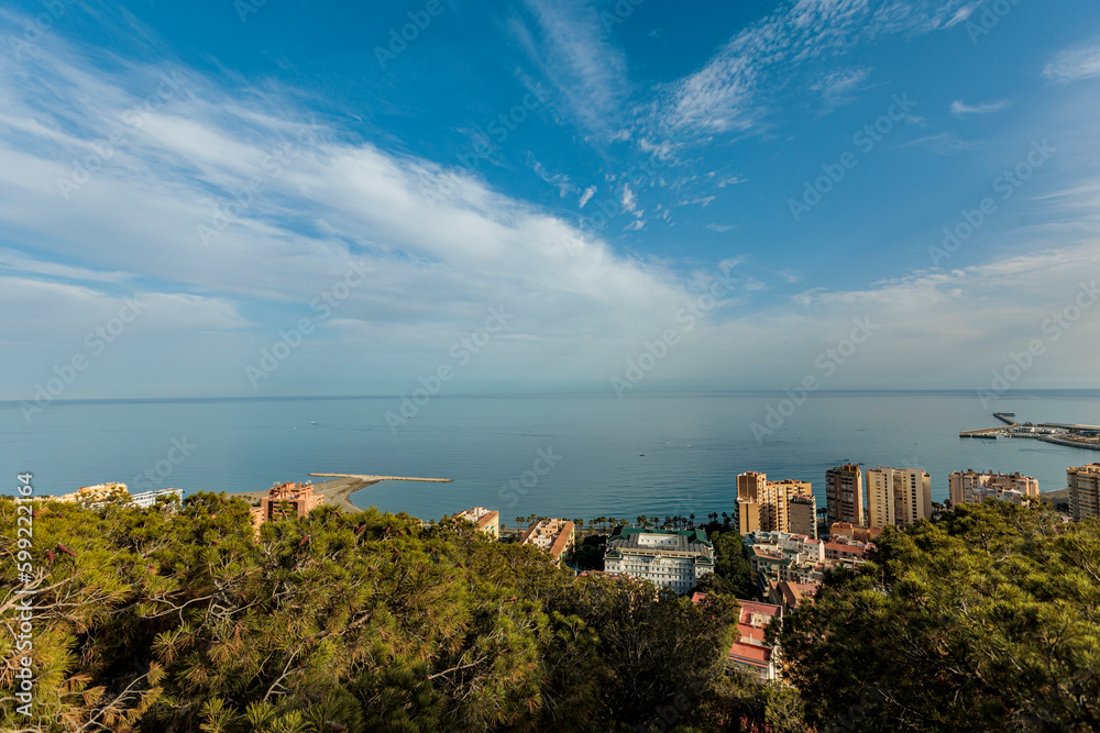 beautiful landscapes from the gibralfaro viewpoint in malaga spain