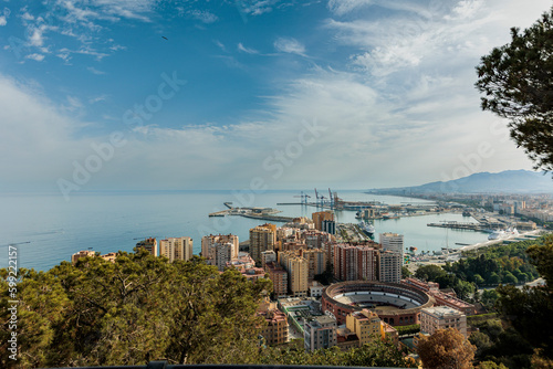 beautiful landscapes from the gibralfaro viewpoint in malaga spain photo