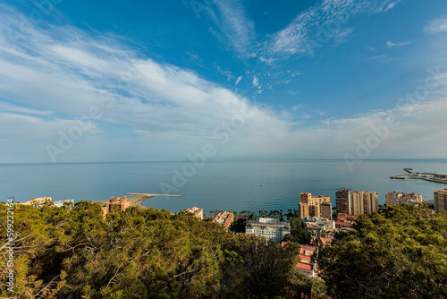 beautiful landscapes from the gibralfaro viewpoint in malaga spain photo