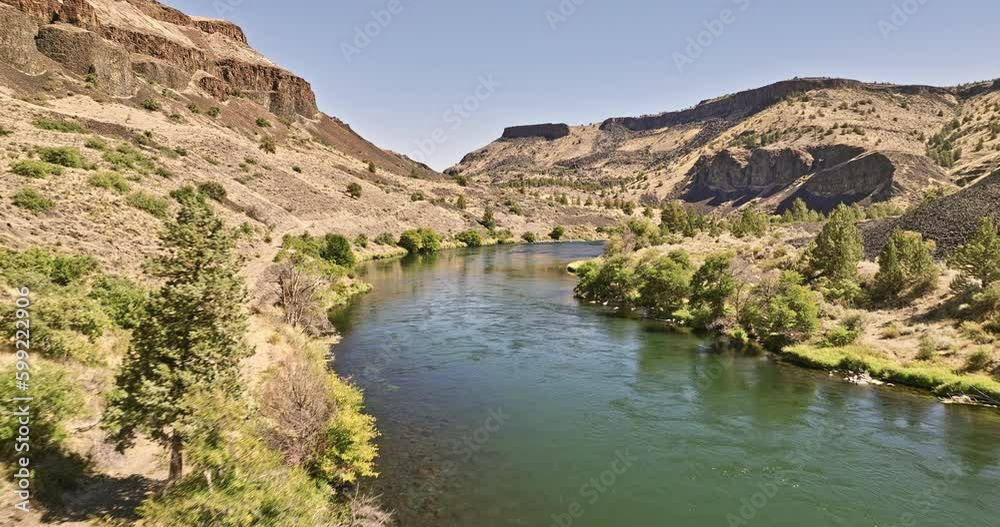 Deschutes River Oregon Aerial v64 low flyover Deschutes River Frog Springs Canyon capturing recreational campgrounds and people fly fishing in the stream - Shot with Mavic 3 Cine - August 2022 Deschutes River Oregon Aerial v64 low flyover Deschutes River Frog Springs Canyon capturing recreational campgrounds and people fly fishing in the stream - Shot with Mavic 3 Cine - August 2022