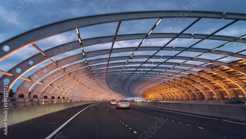 Driving through the citylink Bolte bridge in Melbourne, Australia 