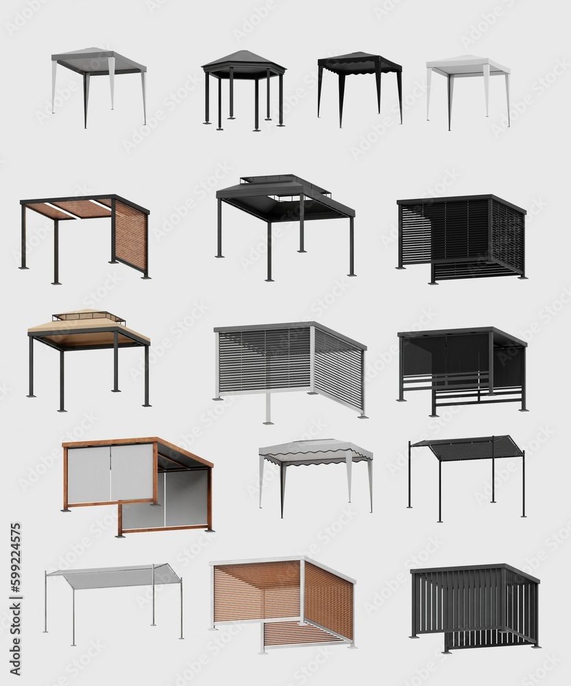 Realistic 3D Render of Gazebos Realistic 3D Render of Gazebos