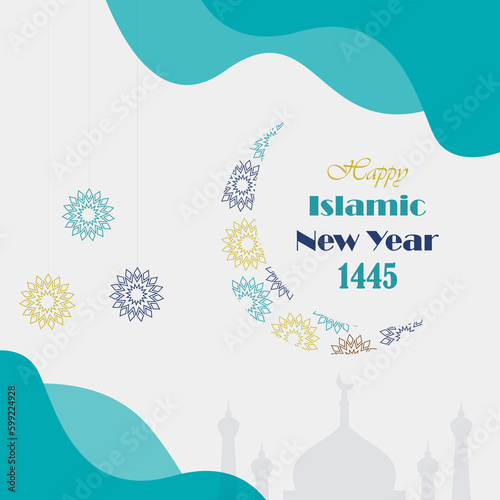 Happy Islamic new year greeting card
