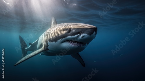 Stunning Gray Shark Encounter, AI Generated © ArquitecAi