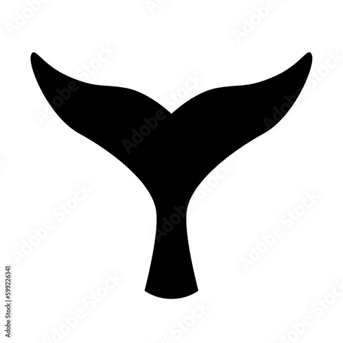 A Vector of Marine Whale's Tail Silhouette
