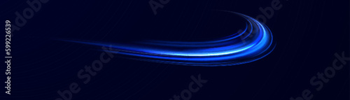 Light trail wave, fire path trace line, car lights, optic fiber and incandescence curve twirl png. road car headlights. Luminous white lines of speed. Light glowing effect. blue abstract motion lines.
