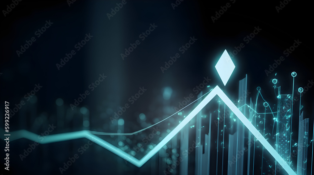 Naklejka premium Digitals data stream. Bright, colorful background. Abstract digital network connection technology business. Network connections concept. Big data and cybersecurity. Generative AI