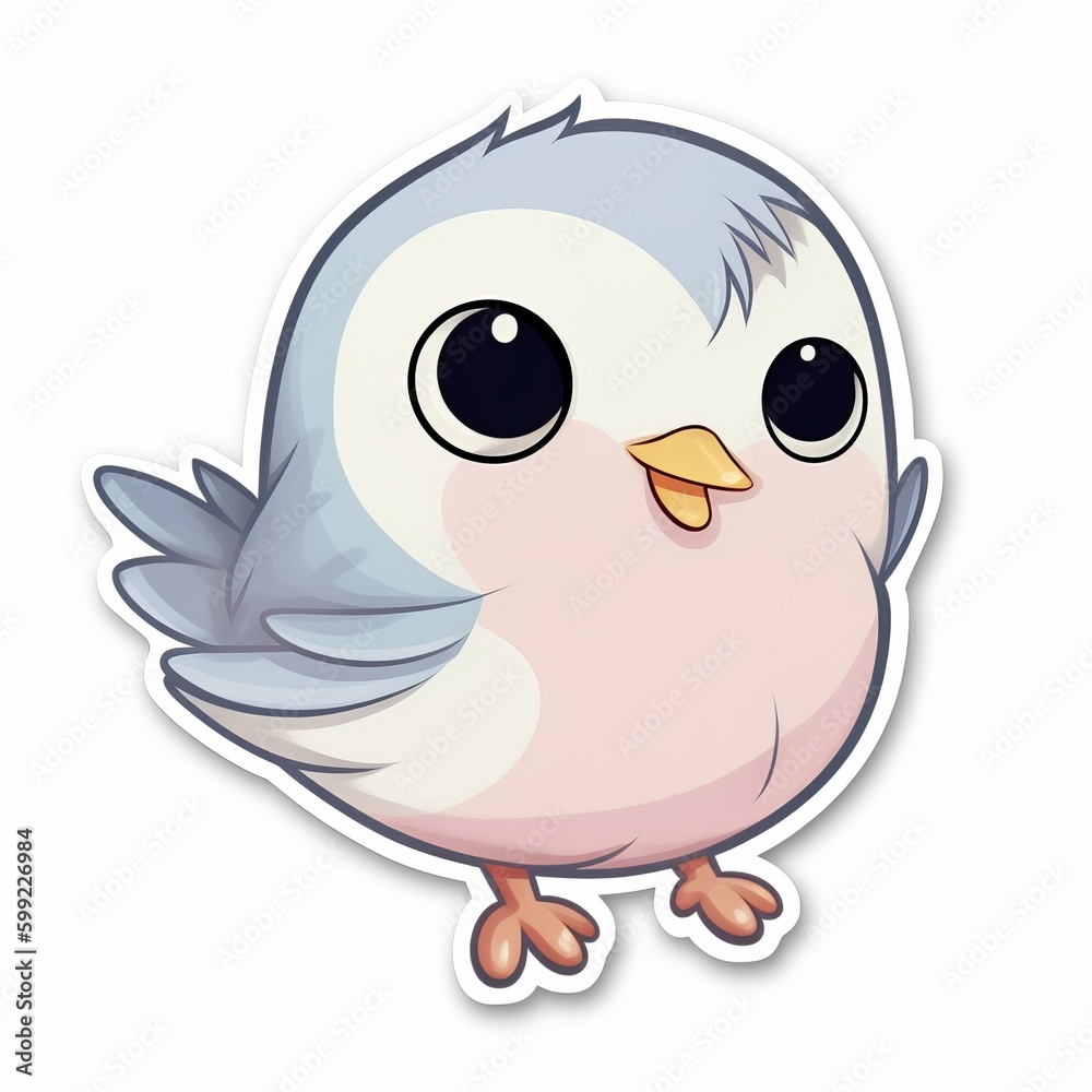 A lovable and endearing chibi Birds sticker with a white background, radiating warmth and affection in their cute chibi form, birds sticker, Generative AI A lovable and endearing chibi Birds sticker with a white background, radiating warmth and affection in their cute chibi form, birds sticker, Generative AI