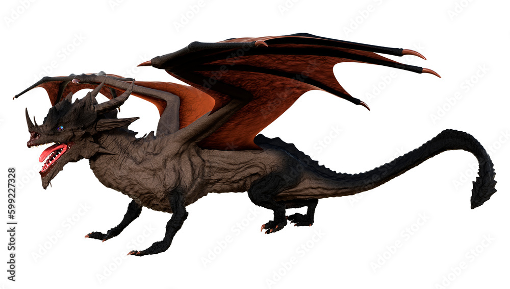 3D Rendering Fairy Tale Dragon on White 3D Rendering Fairy Tale Dragon on White