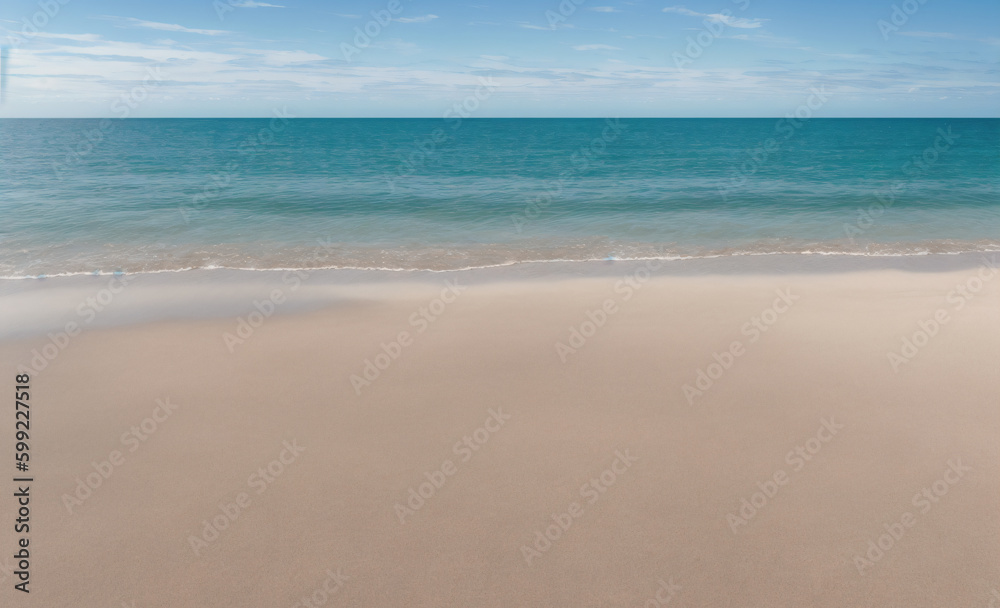 Beach view with calm water, Generative AI