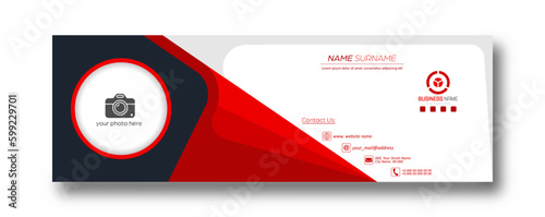 Corporate business cover with a signature and a place for illustration or photo. A page for social networks with a place for an avatar. The cover layout is in a minimalist style