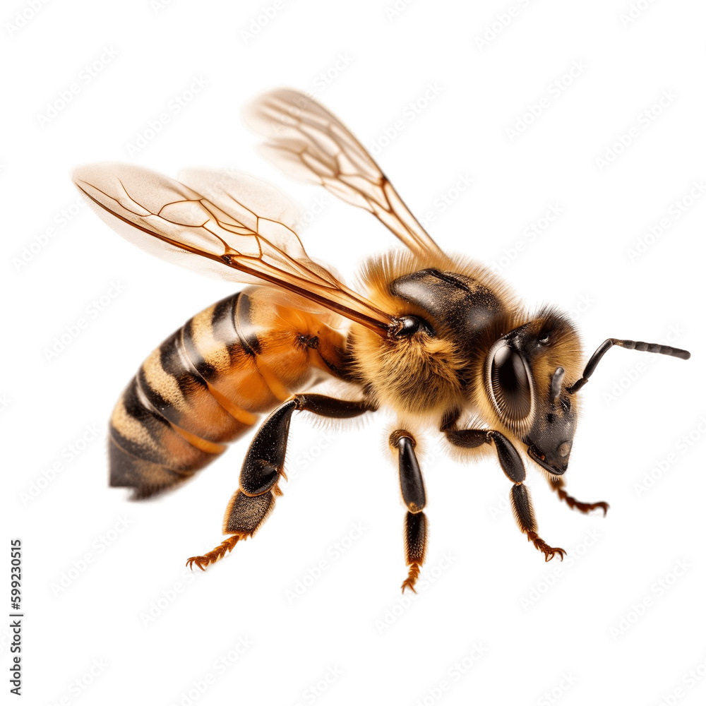 honey bee transparent background, design element, AI generated honey bee transparent background, design element, AI generated