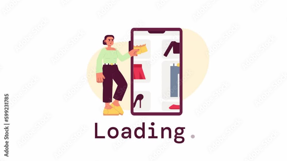 Animated outfit planning app loader. Changing clothes on mobile ...