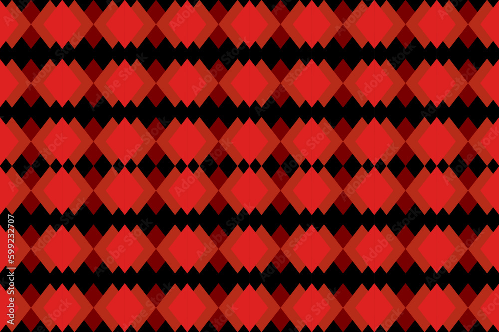 vector of red diamonds arranged on black background. seamless pattern for wallpaper, page, cloth, fashion, carpet, wrapping paper.